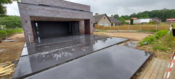 Oprit Gepolierde Beton Met Impregnatie En Kleur Davo Projects